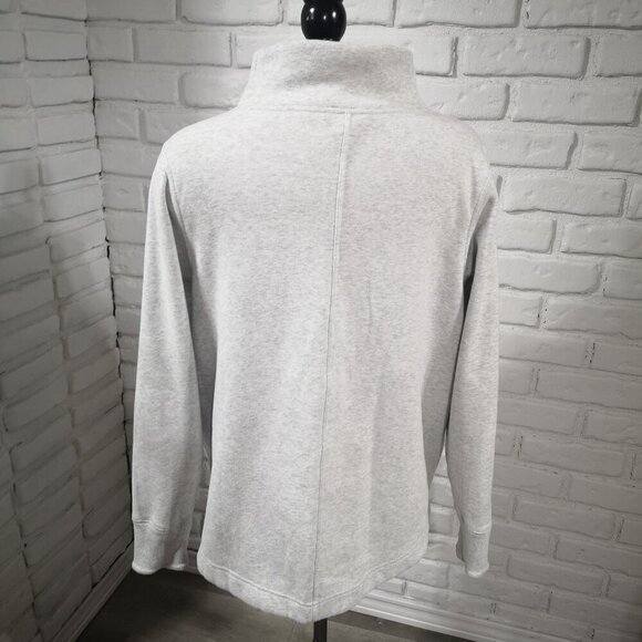 Athleta Ladies Size Large Light Grey Fleece Lined Straight Fit Sweat Top - Picture 2 of 13